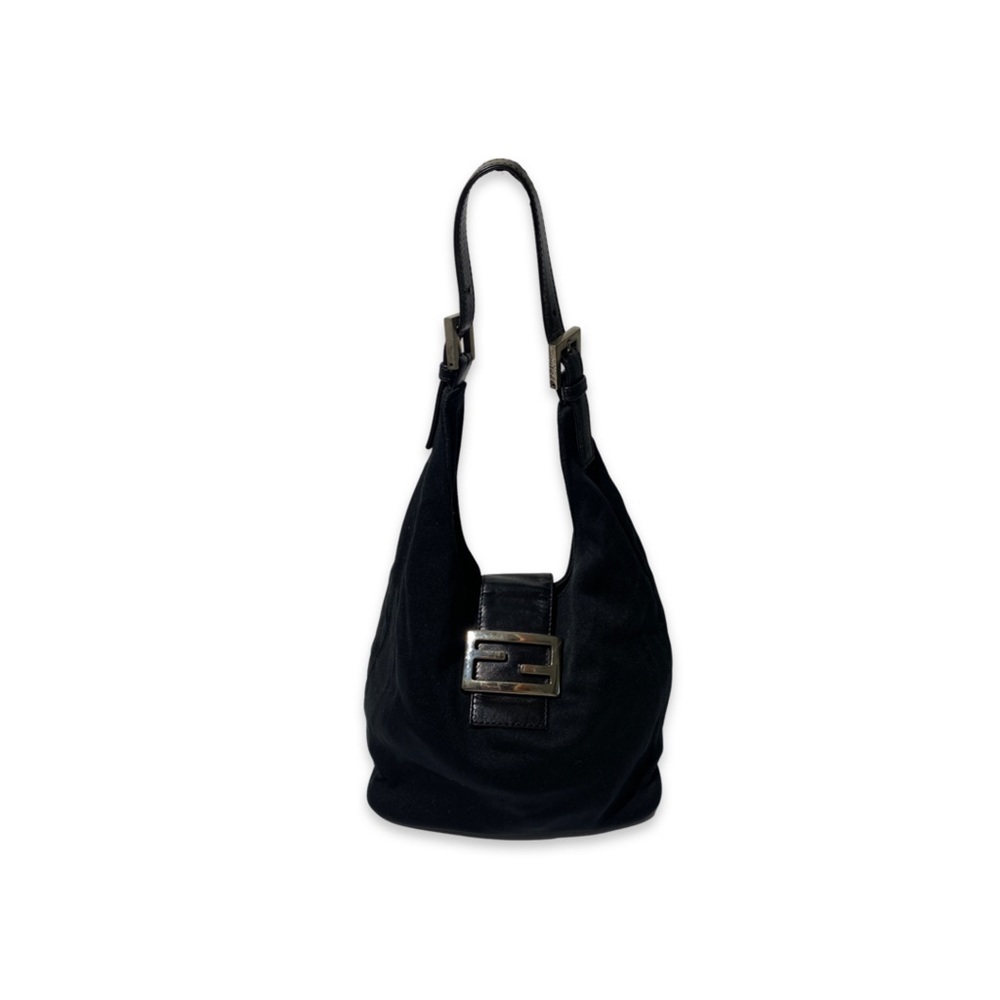 Fendi Neoprene Baguette Black Shoulder Bag